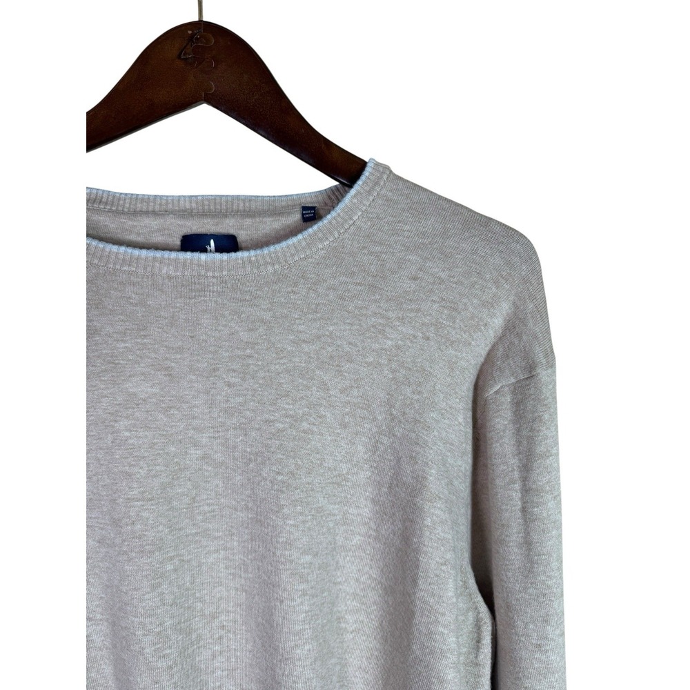 JOHNNIE-O Crewneck Knit Sweater Size Large Cotton Nylon Silk Camel‎ Color - Picture 4 of 6